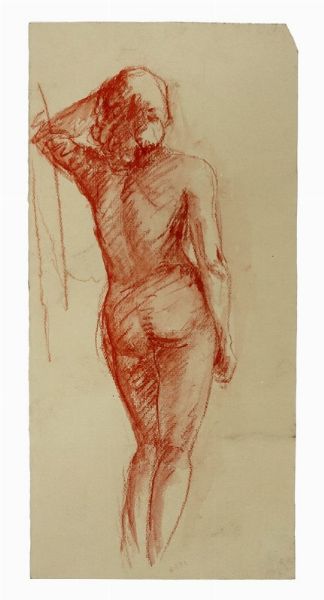 ERCOLE DREI : Nudo femminile di schiena.  - Asta Arte Antica, Moderna e Contemporanea [Parte II] - Associazione Nazionale - Case d'Asta italiane