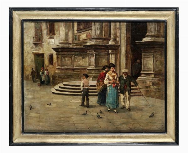 Giacomo Favretto : La Scuola Grande di San Marco.  - Asta Arte Antica, Moderna e Contemporanea [Parte II] - Associazione Nazionale - Case d'Asta italiane