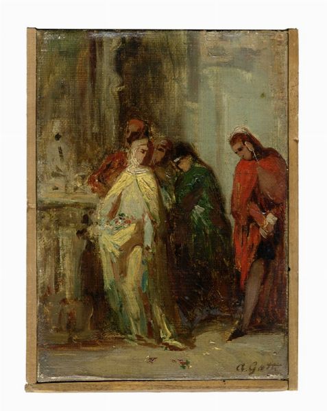 Annibale Gatti : Scena dantesca.  - Asta Arte Antica, Moderna e Contemporanea [Parte II] - Associazione Nazionale - Case d'Asta italiane