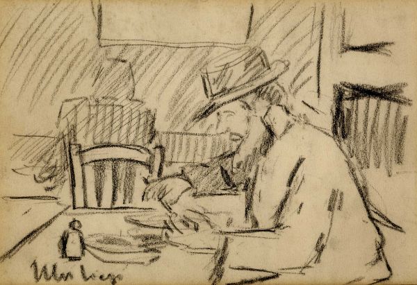 LUIGI LEVI (DETTO ULVI LIEGI) : Uomo a tavola.  - Asta Arte Antica, Moderna e Contemporanea [Parte II] - Associazione Nazionale - Case d'Asta italiane