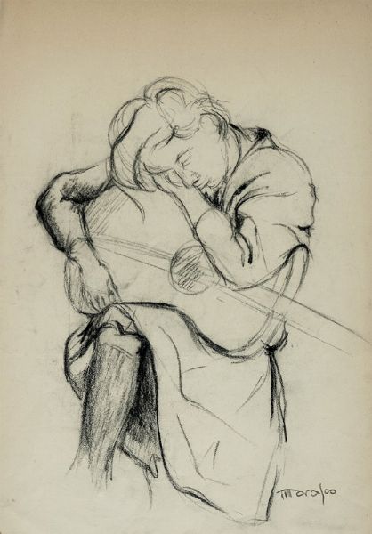 Antonio Marasco : Suonatrice.  - Asta Arte Antica, Moderna e Contemporanea [Parte II] - Associazione Nazionale - Case d'Asta italiane