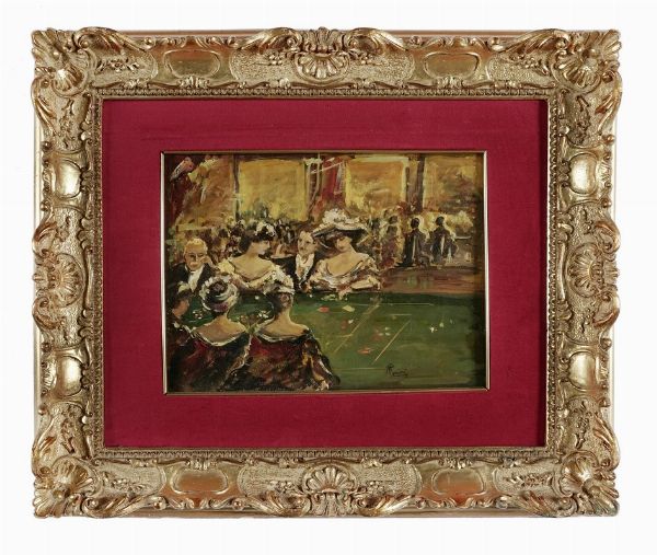 Pompeo Mariani : Seduti al casin.  - Asta Arte Antica, Moderna e Contemporanea [Parte II] - Associazione Nazionale - Case d'Asta italiane