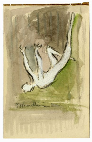 Plinio Nomellini : Lotto composto di 6 disegni.  - Asta Arte Antica, Moderna e Contemporanea [Parte II] - Associazione Nazionale - Case d'Asta italiane