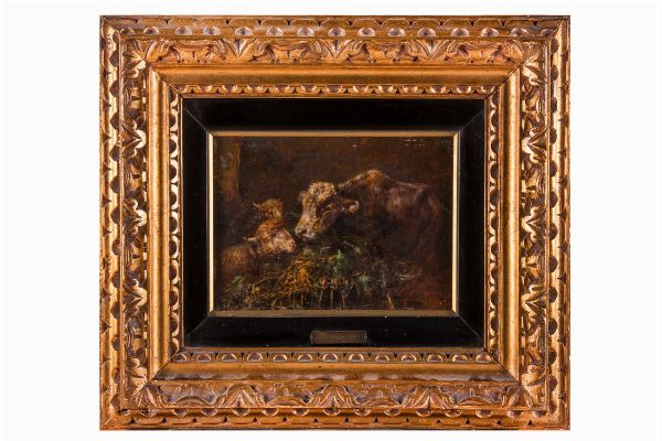 TIZIANO [TITO] PELLICCIOTTI : La stalla.  - Asta Arte Antica, Moderna e Contemporanea [Parte II] - Associazione Nazionale - Case d'Asta italiane