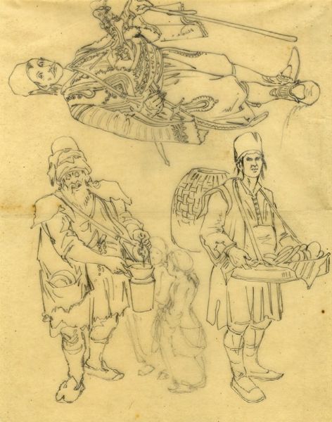 AMEDEO PREZIOSI : Venditore d'acqua; Albanese; Venditori di dolci.  - Asta Arte Antica, Moderna e Contemporanea [Parte II] - Associazione Nazionale - Case d'Asta italiane