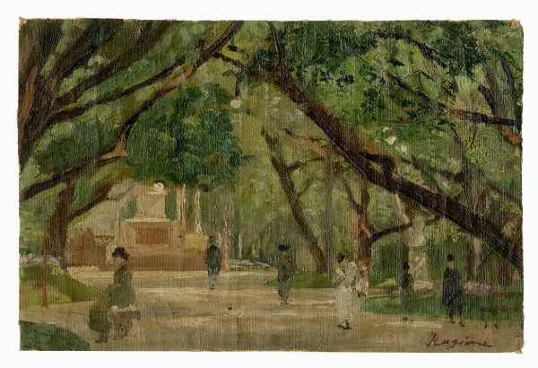 Raffaele Ragione : Viale alberato.  - Asta Arte Antica, Moderna e Contemporanea [Parte II] - Associazione Nazionale - Case d'Asta italiane