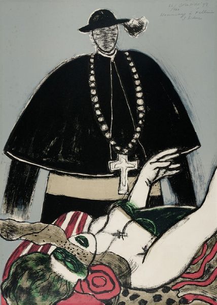 CORNEILLE [PSEUD. DI GUILLAUME CORNELIS BEVERLOO] : Hommage  Fellini. Il bidone.  - Asta Arte Antica, Moderna e Contemporanea [Parte II] - Associazione Nazionale - Case d'Asta italiane