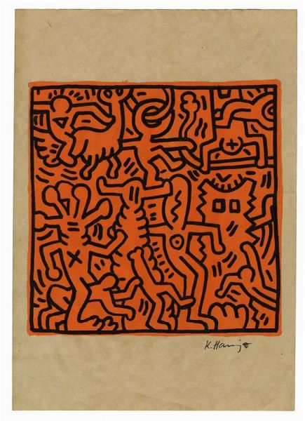 Keith Haring : Untitled.  - Asta Arte Antica, Moderna e Contemporanea [Parte II] - Associazione Nazionale - Case d'Asta italiane