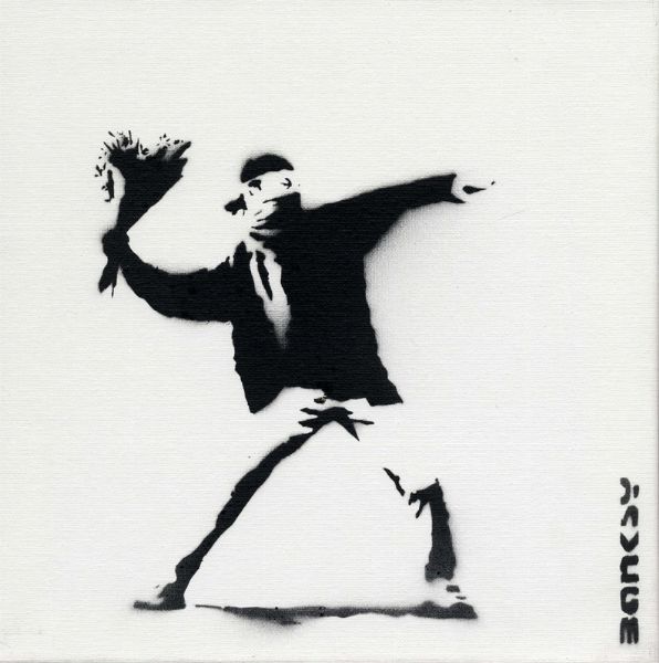 Banksy : Dismaland. The Flower Thrower.  - Asta Arte Antica, Moderna e Contemporanea [Parte II] - Associazione Nazionale - Case d'Asta italiane