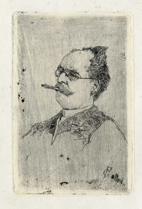 Giovanni Fattori - Ritratto di uomo con bocchino.