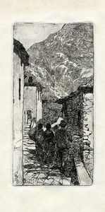 Giovanni Fattori - Una via in San Piero a Sieve.