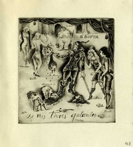 MICHEL FINGESTEN : Lotto composto di 4 ex libris a tema galante.  - Asta Arte Antica, Moderna e Contemporanea [Parte II] - Associazione Nazionale - Case d'Asta italiane