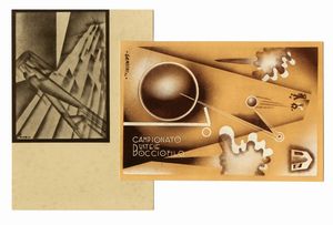 Ivanhoe Gambini - Lotto composto di 4 cartoline futuriste.