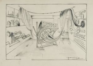 Ivanhoe Gambini - Lotto composto di 3 progetti, 1 lucido e 2 fotografie.