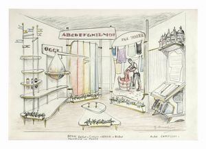 Ivanhoe Gambini : Lotto composto di 3 progetti, 1 lucido e 2 fotografie.  - Asta Arte Antica, Moderna e Contemporanea [Parte II] - Associazione Nazionale - Case d'Asta italiane