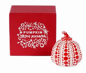 YAYOI KUSAMA - Red and white Pumpkin.