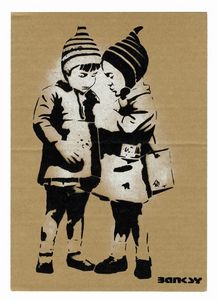 Banksy - Dismaland. Two Girls Doing the Big Deal.