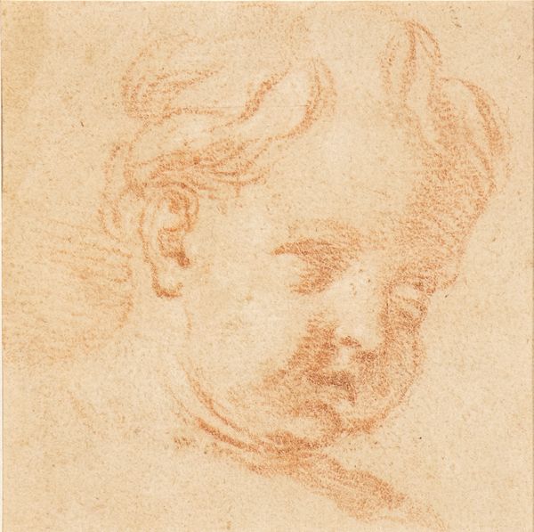 Scuola romana, XVII secolo : Testa di fanciullo  - Asta Dipinti, disegni e sculture dal XIV al XIX secolo - Associazione Nazionale - Case d'Asta italiane