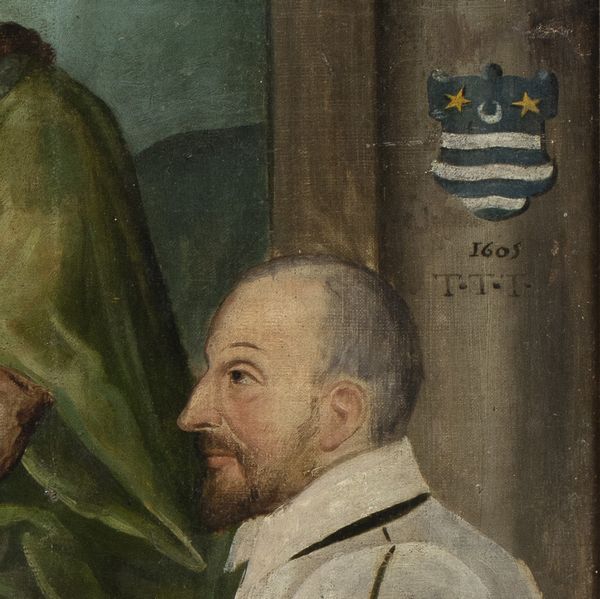 Artista toscano, fine XVI - inizio XVII secolo : L'educazione della Vergine con Sant'Anna in trono al cospetto di Santa Margherita d'Antiochia, Santa Maddalena e il donatore in abiti talari  - Asta Dipinti, disegni e sculture dal XIV al XIX secolo - Associazione Nazionale - Case d'Asta italiane