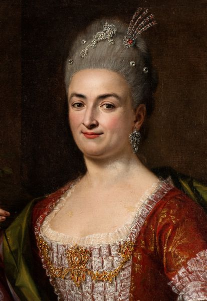 Sebastiano Ceccarini : Gentildonna con gioielli, orologio da tasca e rosa nella mano destra  - Asta Dipinti, disegni e sculture dal XIV al XIX secolo - Associazione Nazionale - Case d'Asta italiane