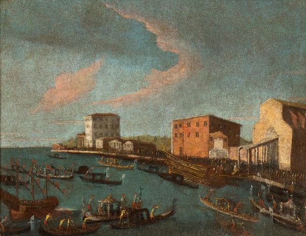 Gabriel Bella : Veduta di Venezia con il corteo del bucintoro il giorno dell'Ascensione  - Asta Dipinti, disegni e sculture dal XIV al XIX secolo - Associazione Nazionale - Case d'Asta italiane