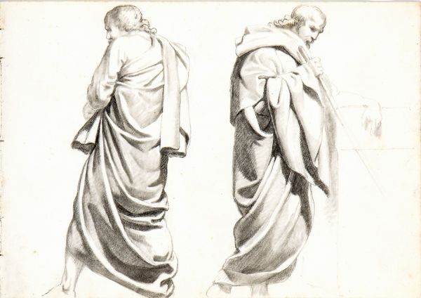 Francesco  Podesti : Studio per una figura togata  - Asta Dipinti, disegni e sculture dal XIV al XIX secolo - Associazione Nazionale - Case d'Asta italiane