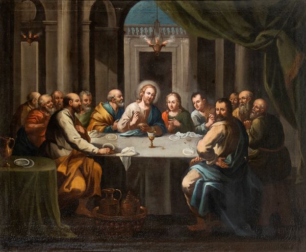 Artista emiliano, prima metà XVII secolo : Ultima cena  - Asta Dipinti, disegni e sculture dal XIV al XIX secolo - Associazione Nazionale - Case d'Asta italiane