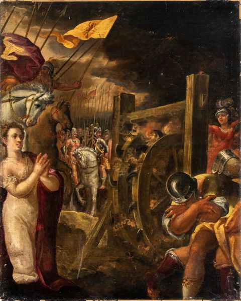Artista veneziano, fine XVI - inizio XVII secolo : Martirio di Santa Caterina d'Alessandria  - Asta Dipinti, disegni e sculture dal XIV al XIX secolo - Associazione Nazionale - Case d'Asta italiane