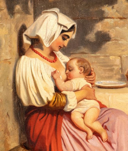 Artista nord-europeo attivo a Roma, XIX secolo : Famiglia di contadini al desco  - Asta Dipinti, disegni e sculture dal XIV al XIX secolo - Associazione Nazionale - Case d'Asta italiane