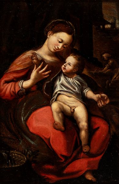 Antonio Allegri Correggio, copia da : Madonna col Bambino o Madonna della Cesta  - Asta Dipinti, disegni e sculture dal XIV al XIX secolo - Associazione Nazionale - Case d'Asta italiane
