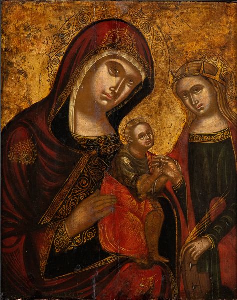 Scuola Veneto-Cretese, XVI secolo : Matrimonio mistico di Santa Caterina  - Asta Dipinti, disegni e sculture dal XIV al XIX secolo - Associazione Nazionale - Case d'Asta italiane