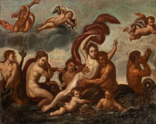 Annibale Carracci, Cerchia di : Il trionfo di Galatea  - Asta Dipinti, disegni e sculture dal XIV al XIX secolo - Associazione Nazionale - Case d'Asta italiane