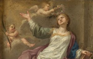 Sebastiano Conca, Attribuito a : Santa Caterina d'Alessandria  - Asta Dipinti, disegni e sculture dal XIV al XIX secolo - Associazione Nazionale - Case d'Asta italiane