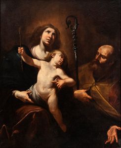 Gioacchino Assereto, e aiuti - Madonna col Bambino e Sant'Agostino