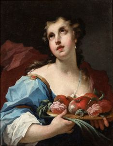 Artista veneziano, prima metà XVIII secolo - Ritratto di gentildonna come Flora
