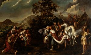 Artista fiammingo, prima metà XVII secolo - La riconciliazione tra Giacobbe ed EsaÃ¹