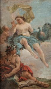 Artista veneto, XVIII secolo : Apollo e Giunone  - Asta Dipinti, disegni e sculture dal XIV al XIX secolo - Associazione Nazionale - Case d'Asta italiane