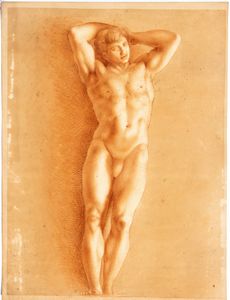 Artista italiano, XIX secolo - Studio di nudo maschile