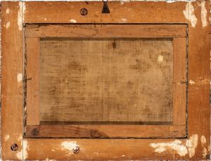 Artista italiano, XVIII secolo : Gentildonna e fantesca nel giardino di una villa  - Asta Dipinti, disegni e sculture dal XIV al XIX secolo - Associazione Nazionale - Case d'Asta italiane