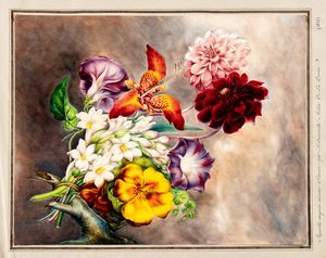 Artista francese, XIX secolo - Bouquet di fiori