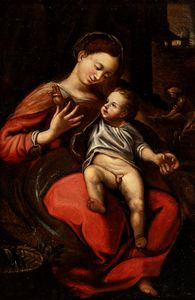 Antonio Allegri Correggio, copia da - Madonna col Bambino o Madonna della Cesta