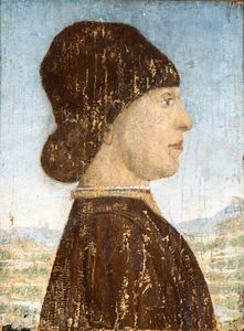 Artista centro-italiano, seconda metà XV secolo - Ritratto virile di profilo