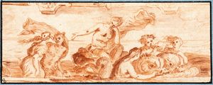 Artista bolognese, XVII secolo - Il trionfo di Galatea