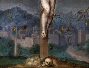 Michelangelo Buonarroti, Cerchia di : Crocifissione  - Asta Dipinti, disegni e sculture dal XIV al XIX secolo - Associazione Nazionale - Case d'Asta italiane