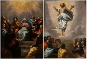 Ippolito Scarsella Scarsellino, Attribuito a : a) Ascensione di Cristo; b) La Pentecoste  - Asta Dipinti, disegni e sculture dal XIV al XIX secolo - Associazione Nazionale - Case d'Asta italiane