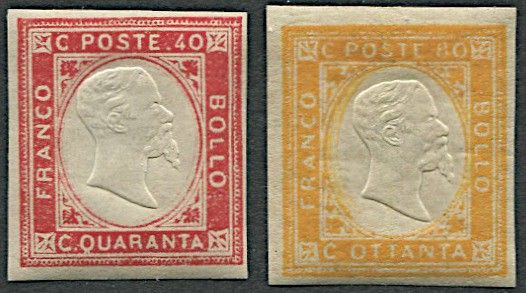 1861, Emissioni per le Province Napoletane, valori in centesimi di lira, non emessi  - Asta Filatelia - Associazione Nazionale - Case d'Asta italiane