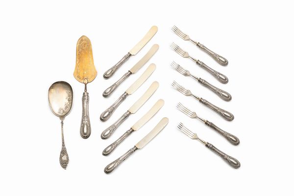 Servizio di posate da dolce  - Asta Argenti - Associazione Nazionale - Case d'Asta italiane