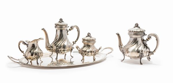 Servizio da t e caff con vassoio  - Asta Argenti - Associazione Nazionale - Case d'Asta italiane