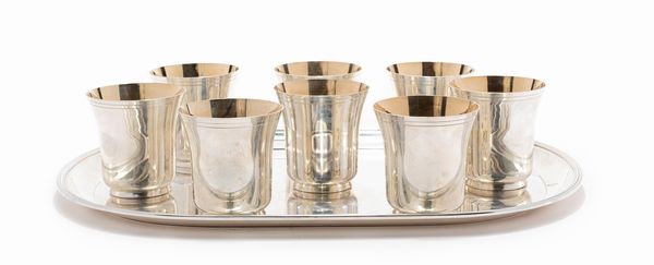 Miracoli : Otto bicchieri con vassoio  - Asta Argenti - Associazione Nazionale - Case d'Asta italiane