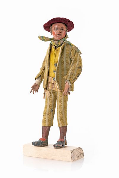 Giovane borghese calvo con bocca socchiusa e fazzoletto al collo  - Asta Dalla Collezione Antonio Latini e altre provenienze Antichi Pastori da Presepe, Accessori e libri sul tema - Associazione Nazionale - Case d'Asta italiane